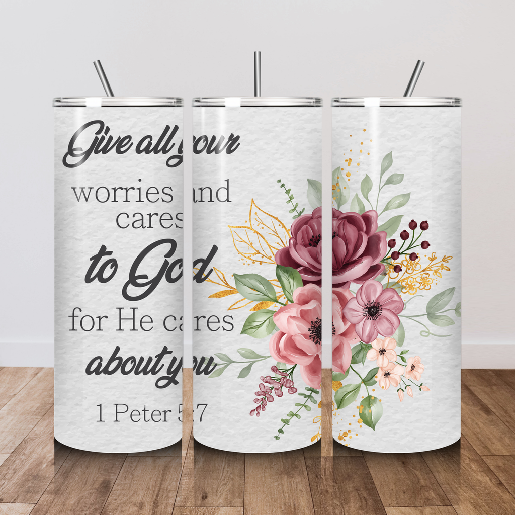1 Peter 5:7 20 oz. Tumbler
